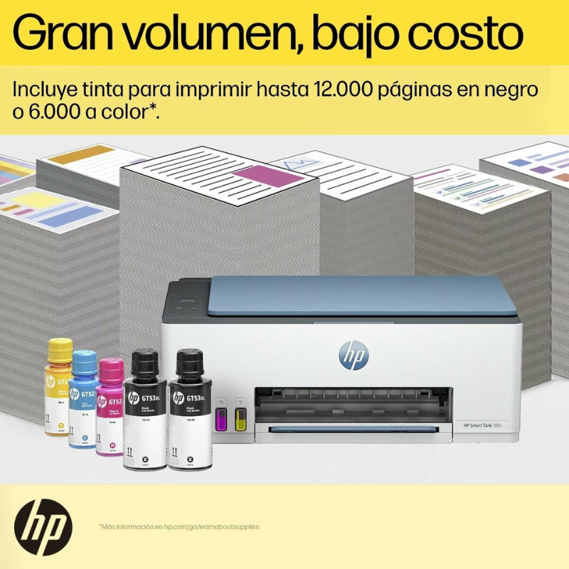 HP Smart Tank 585 Conexiones inalámbricas All-in-One Color Impresora, Copiadora, escáner - Imagen 5