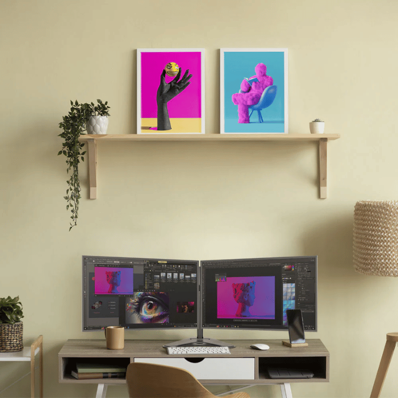 Acteck Soporte de Escritorio para 2 Monitores 17" - 32", hasta 18kg - Imagen 2