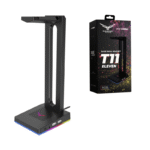 Naceb Base para Audífonos Gamer T11 Eleven RGB, 2x USB, 1x 3.5mm, Negro