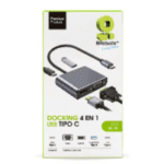 BRobotix Docking Station 4 en 1 USB C, 1x USB 3.0, 1x HDMI, 1x USB 3.0, 1x VGA, 1x USB C, Plata - Imagen 5