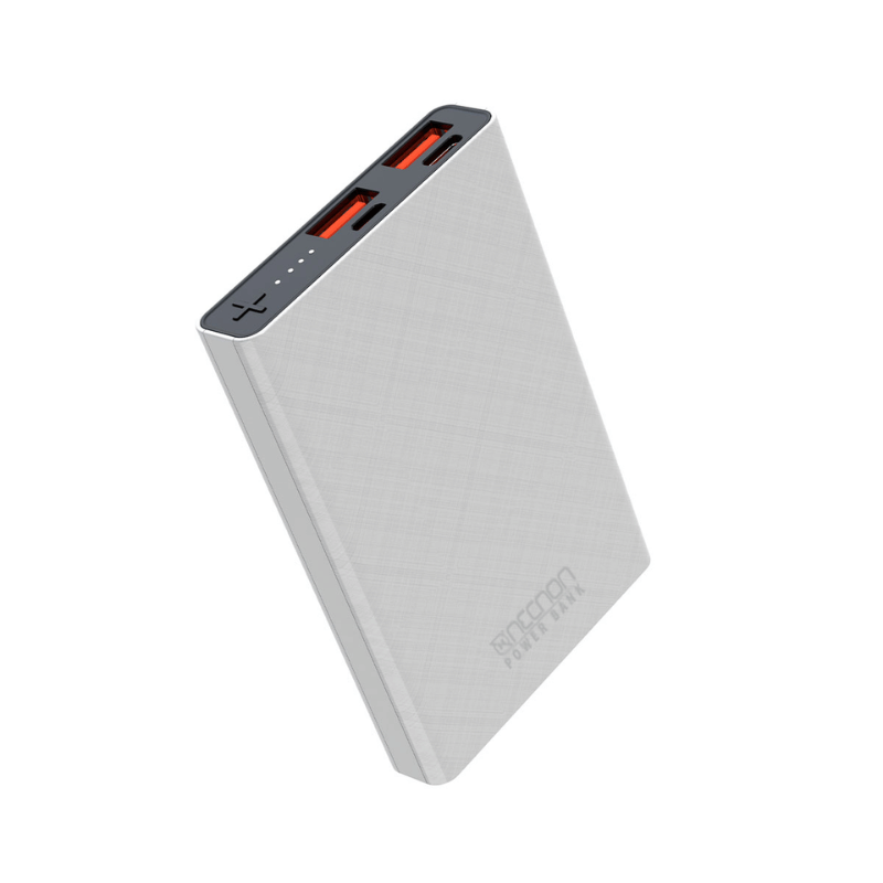 Power Bank NPW-05TC Necnon 5000mAh entrada y salida doble USB 5V/2.1 y tipo C 5V/2.1A. 1 A 2 CARGAS indicador de carga con luz LED, bateria de 5,000 mAH