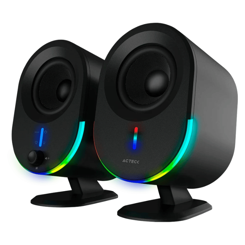 Acteck Bocinas Dynamic Exact BS630, Alámbrico/Inalámbrico, Bluetooth, 2.0 Canales, 20W RMS, USB, Negro