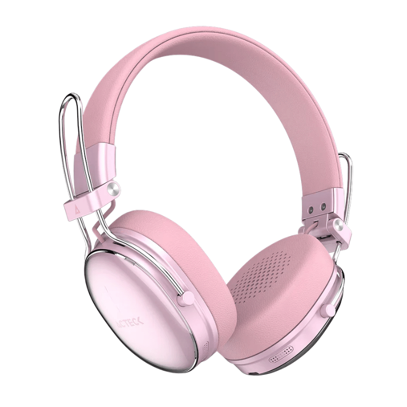 Acteck Audífonos con Micrófono Luxe Chic HP710, Bluetooth, Inalámbrico, USB-C, Rosa