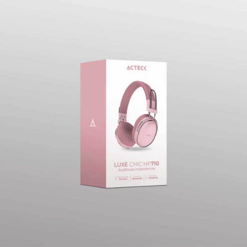 Acteck Audífonos con Micrófono Luxe Chic HP710, Bluetooth, Inalámbrico, USB-C, Rosa - Imagen 8