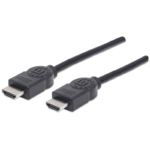 Manhattan Cable HDMI de Alta Velocidad con Canal Ethernet, HDMI Macho - HDMI Macho, 4K, 30Hz, 5 Metros, Negro