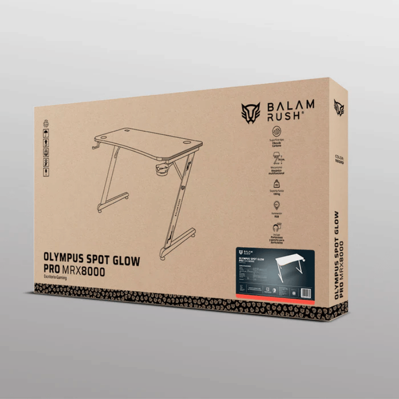 Balam Rush Escritorio Gamer Olympus Spot Glow Pro MRX8000 RGB, 120cm x 60cm, Blanco - Imagen 5