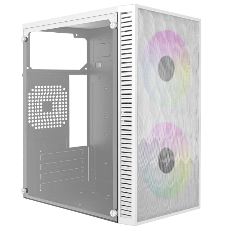 Gabinete Acteck Fuji GC470, Mini-Tower, Micro-ATX/Mini-ITX, USB 2.0/3.0, con Fuente de 500W, 2 Ventiladores Instalados, Blanco