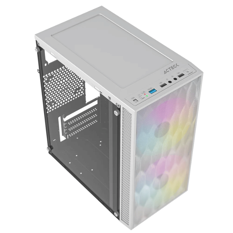 Gabinete Acteck Fuji GC470, Mini-Tower, Micro-ATX/Mini-ITX, USB 2.0/3.0, con Fuente de 500W, 2 Ventiladores Instalados, Blanco - Imagen 2