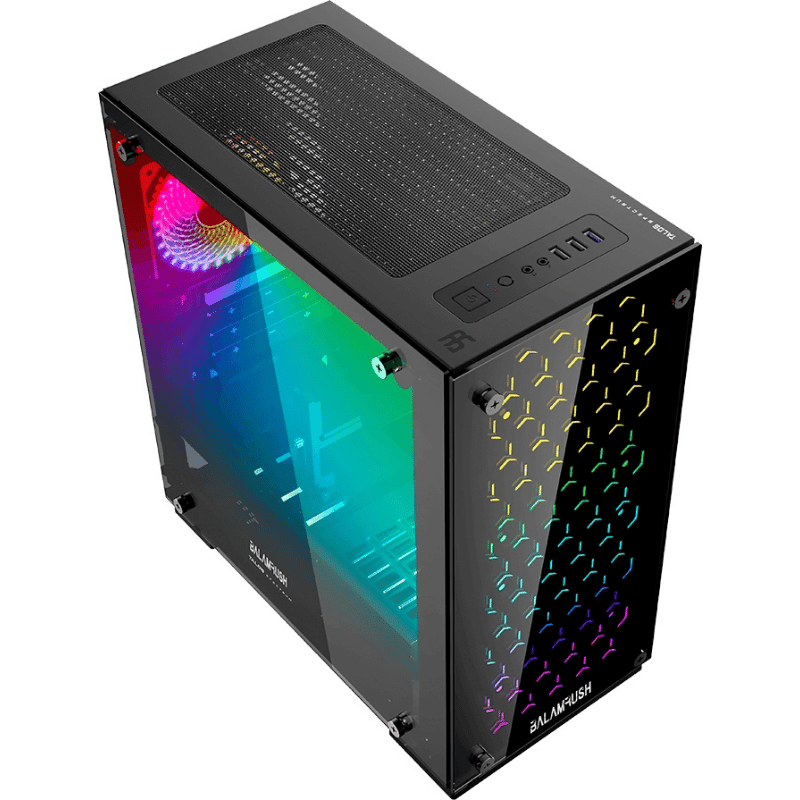 Gabinete Balam Rush BR-922968, Midi-Tower, Micro-ATX/Mini-ITX, USB 2.0/3.0, sin Fuente, 3 Ventiladores Instalados, Negro - Imagen 2