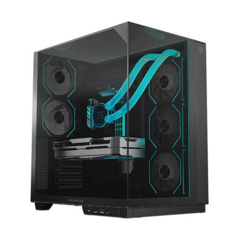 Gabinete Balam Rush Tank Majestic 7600, Midi-Tower, ATX/Micro-ATX/Mini-ITX, USB 2.0/3.0, sin Fuente, 5 Ventiladores Instalados, Negro