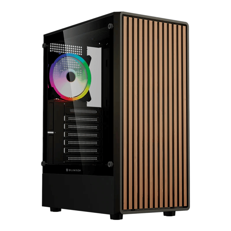 Gabinete Balam Rush Dragonfly Wood GM580CB, Midi-Tower, ATX/Micro-ATX/Mini-ITX, USB 2.0, sin Fuente, 4 Ventiladores Instalados, Negro