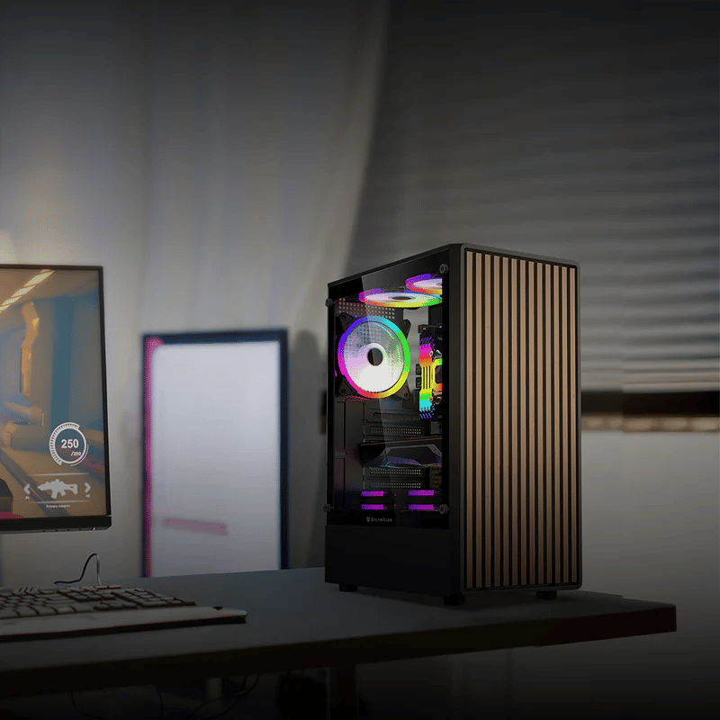 Gabinete Balam Rush Dragonfly Wood GM580CB, Midi-Tower, ATX/Micro-ATX/Mini-ITX, USB 2.0, sin Fuente, 4 Ventiladores Instalados, Negro - Imagen 2