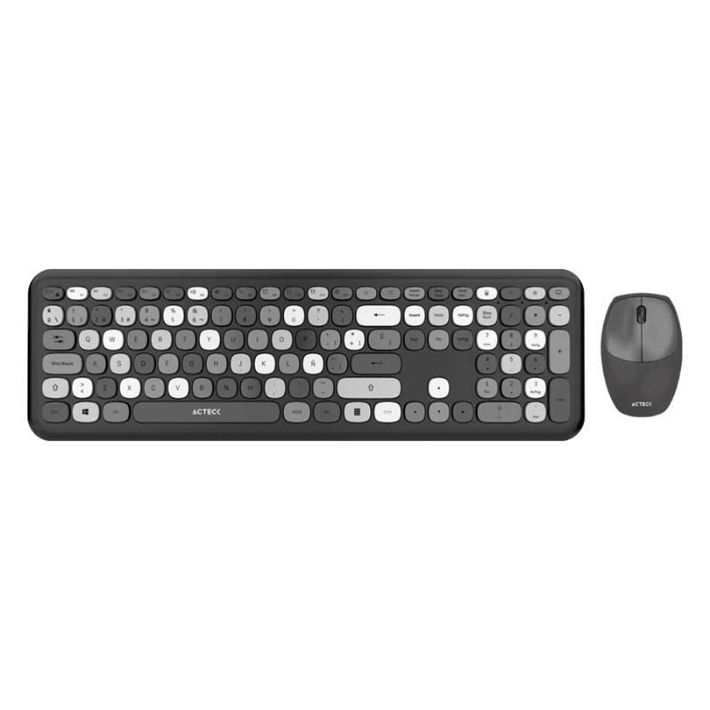 Kit de Teclado y Mouse Acteck Creator Chic Colors MK475, Inalámbrico, USB, Negro