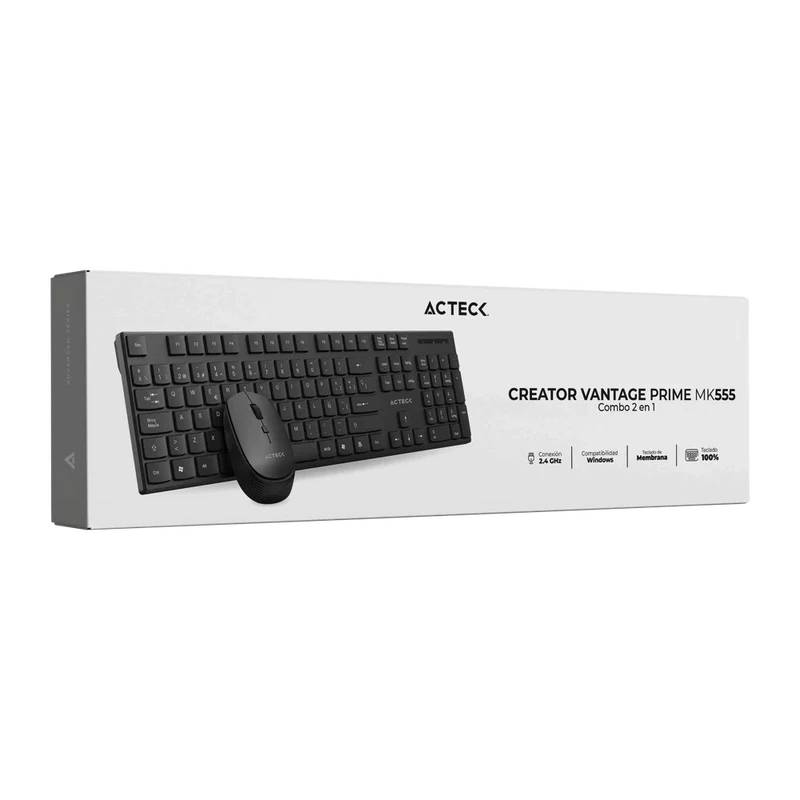 Kit de Teclado y Mouse Acteck Vantage Prime MK555, Inalámbrico, USB, Negro, Español - Imagen 7