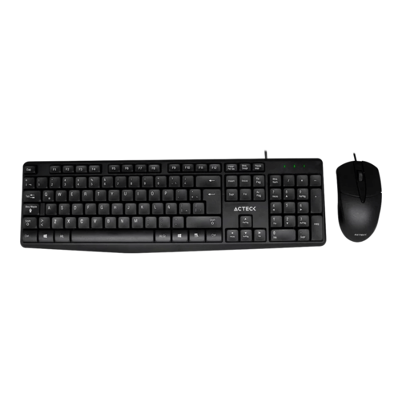 Kit de Teclado y Mouse Acteck AC-928984, Alámbrico, USB, Negro