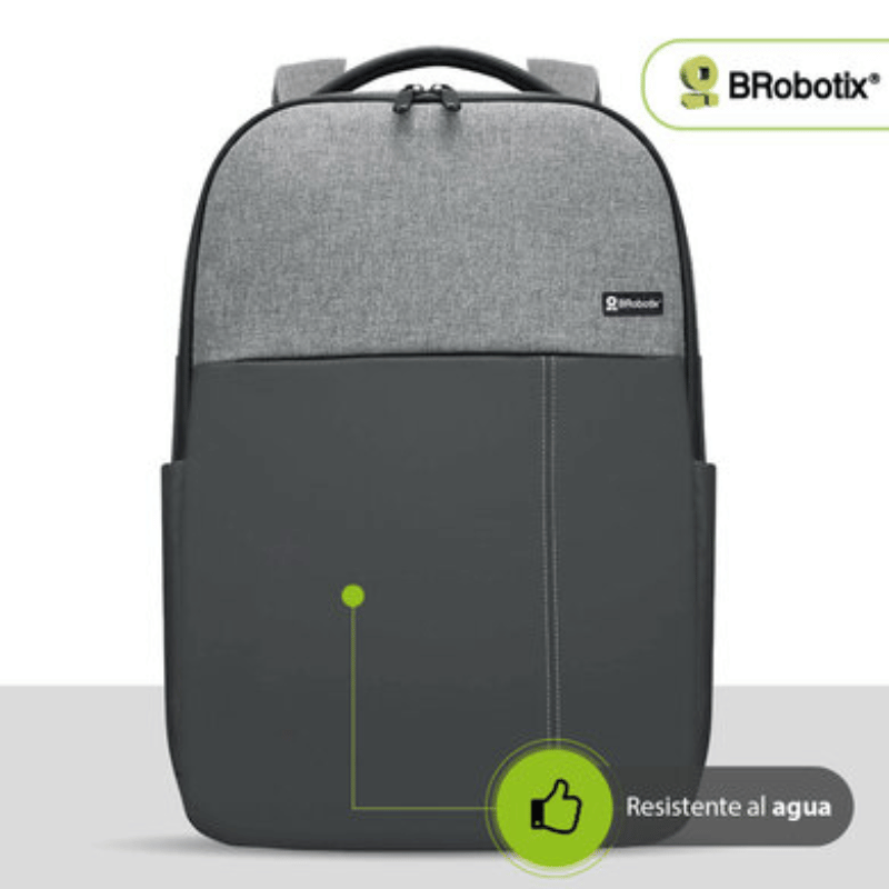 BRobotix Mochila Praga de Poliéster para Laptop 16", Gris - Imagen 3