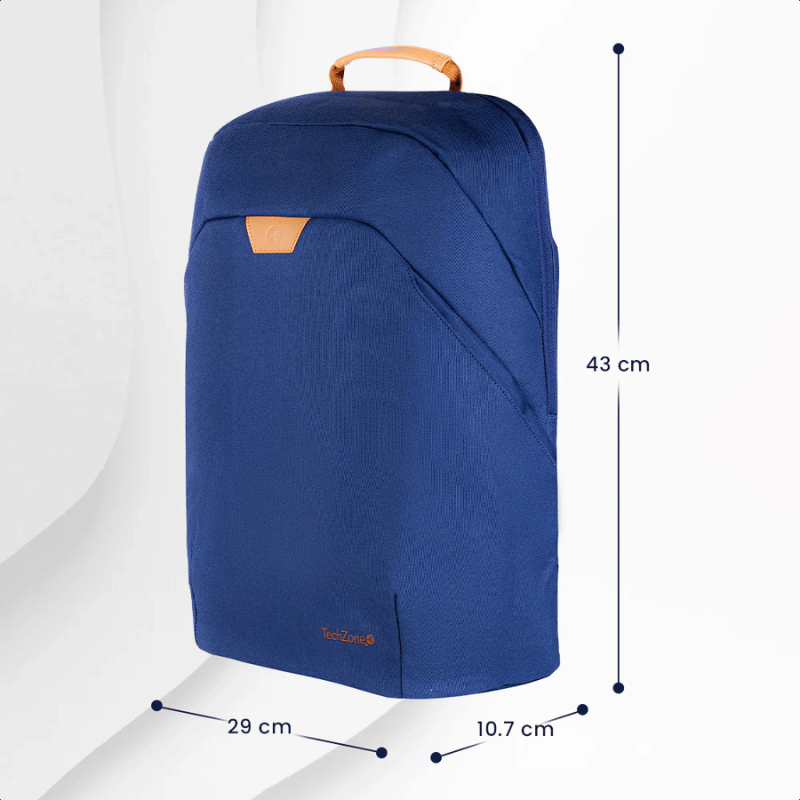 Backpack ECO HERO Techzone de 15.6 , 2 compartimientos, 1 acolchado para laptop, color Azul, GARANTIA LIMITADA DE POR VIDA. - Imagen 3