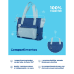 TOTEBAG AZUL PARA LAPTOP 16 Pulgadas TZLB01-V, color azul y turquesa - Imagen 4