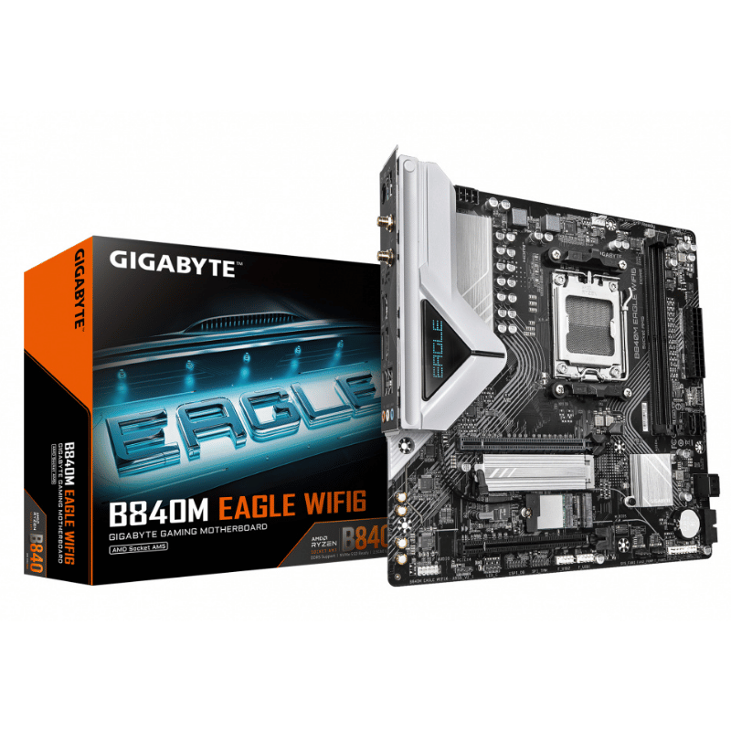 Tarjeta Madre Gigabyte B840M EAGLE WIFI6, Micro-ATX, Socket AM5, AMD B840, 128GB DDR5, HDMI/DP para AMD