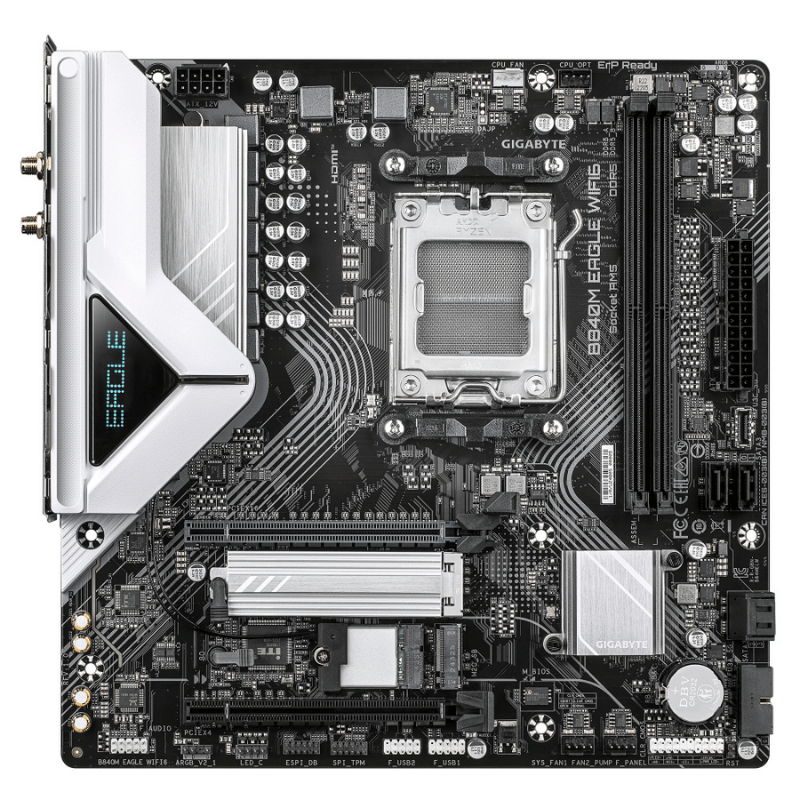 Tarjeta Madre Gigabyte B840M EAGLE WIFI6, Micro-ATX, Socket AM5, AMD B840, 128GB DDR5, HDMI/DP para AMD - Imagen 2