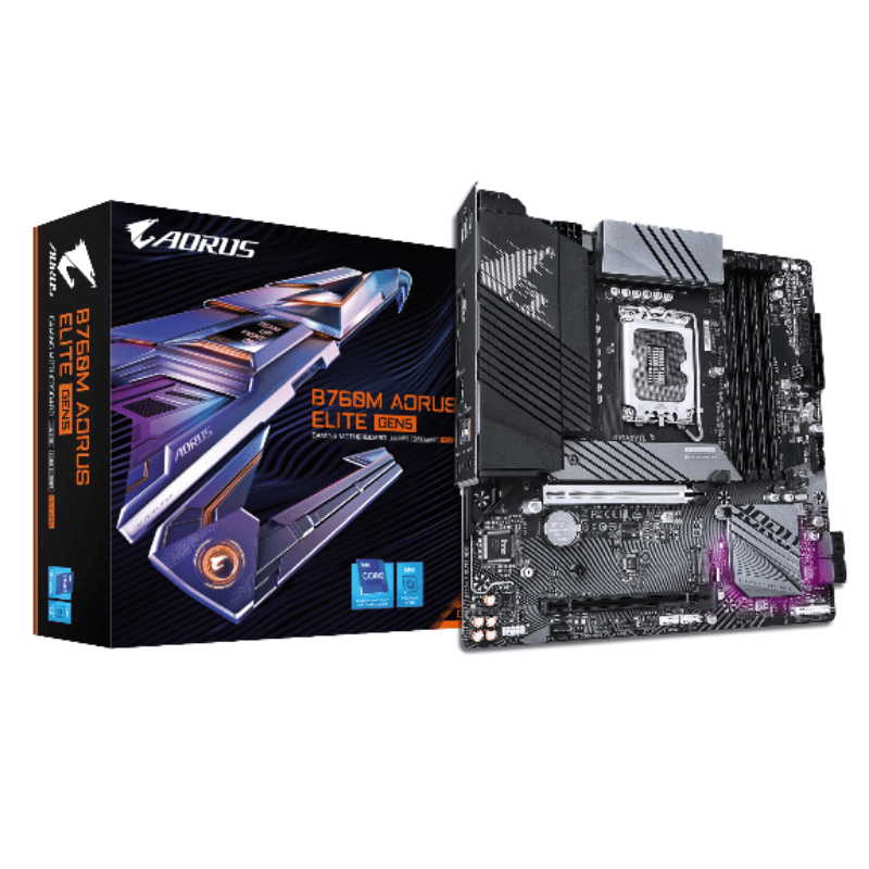 Tarjeta Madre Gigabyte B760M AORUS ELITE GEN5, Micro-ATX, LGA 1700, Intel B760, 256GB DDR5, HDMI/DP para Intel