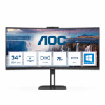 Monitor Curvo AOC CU34V5CW/BK LED 34", 3440x1440 Ultra Wide Quad HD, FreeSync, 100Hz, HDMI/DisplayPort, Bocinas Integradas, Negro