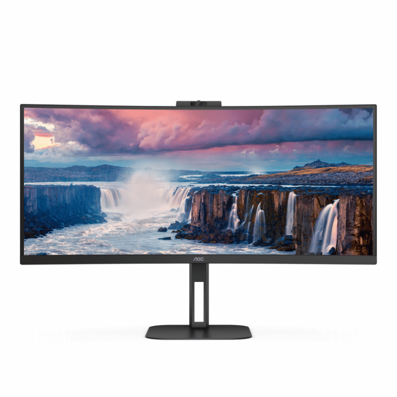Monitor Curvo AOC CU34V5CW/BK LED 34", 3440x1440 Ultra Wide Quad HD, FreeSync, 100Hz, HDMI/DisplayPort, Bocinas Integradas, Negro - Imagen 2