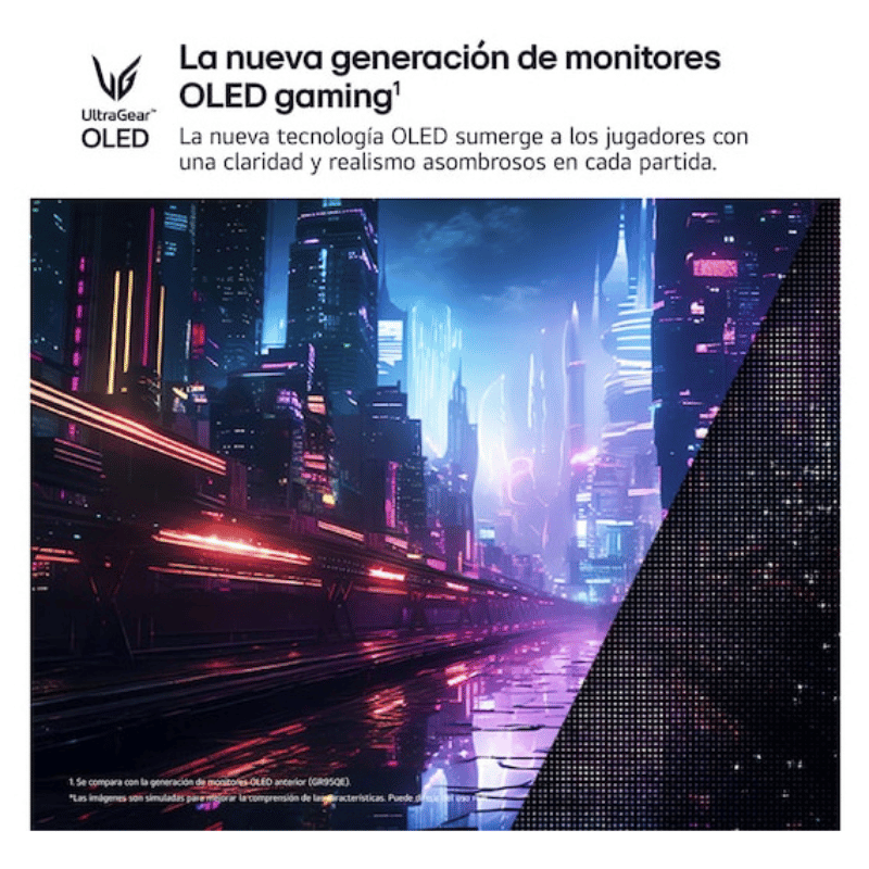 Monitor Gamer LG UltraGear OLED 27", 2560x1440, G-Sync/FreeSync, 240Hz, HDMI/DisplayPort, Negro - Imagen 3