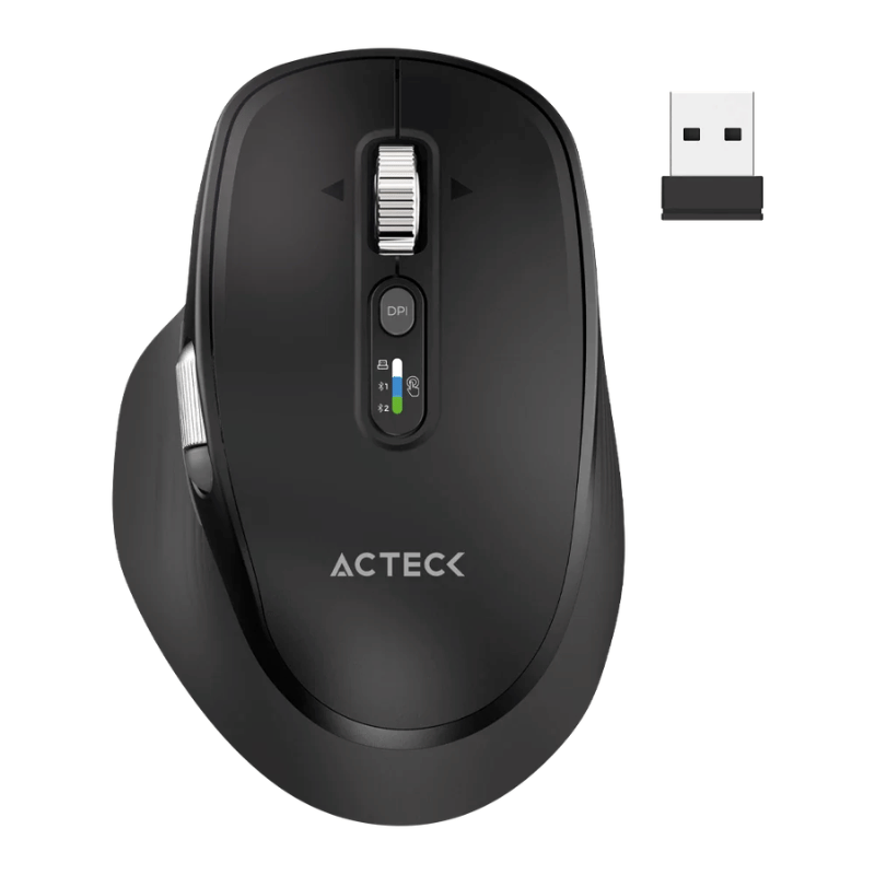 Mouse Acteck Vistuos pro Ultra MI777, Inalámbrico, Óptico, 4.800DPI, Bluetooth/USB-A, Negro