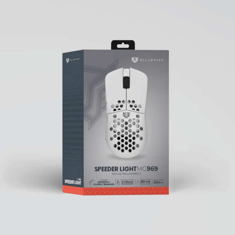 Mouse Gamer Balam Rush Óptico Speeder Light MG969, Inalámbrico, Bluetooth, 5000DPI, Blanco - Imagen 6