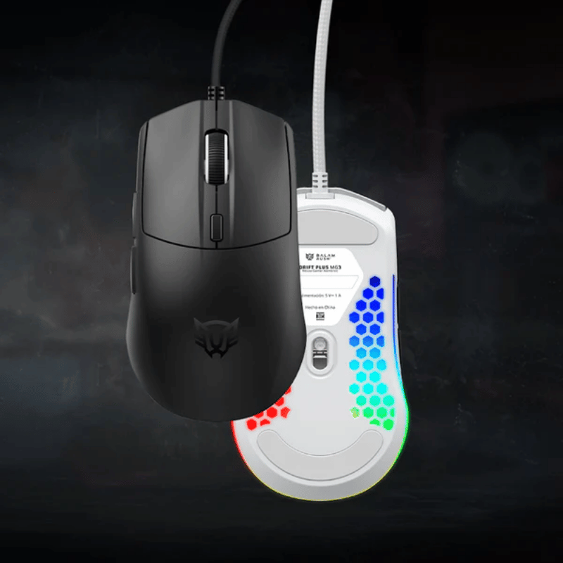 Mouse Gamer Ergonómico Balam Rush DRIFT PLUS MG3, Alámbrico, Óptico, 7.200DPI, USB-A, Negro - Imagen 2