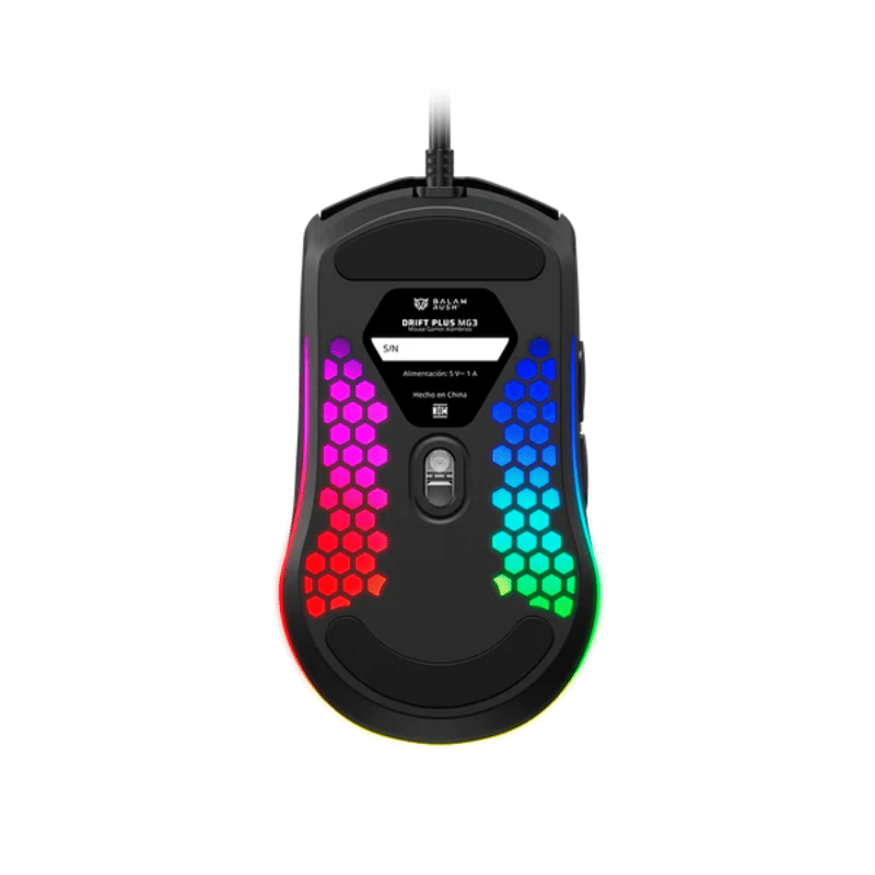 Mouse Gamer Ergonómico Balam Rush DRIFT PLUS MG3, Alámbrico, Óptico, 7.200DPI, USB-A, Negro - Imagen 3