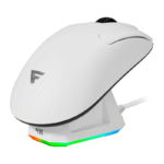Mouse Gamer Ergonómico Game Factor MOW800, Inalámbrico, Óptico, 26.000DPI, RF Wireless/Bluetooth/USB-A, Blanco