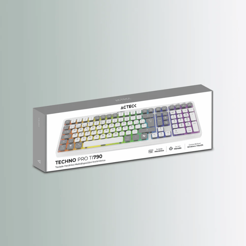 Teclado Acteck Techno PRO TI790 LED RGB, Teclado Mecánico, Óptico, Inalámbrico, RF Inalámbrico/Bluetooth, Blanco, Español - Imagen 5