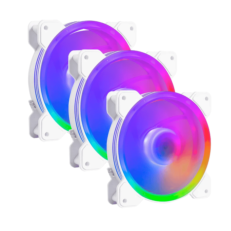 Ventilador Balam Rush Eolox Blaze EX50KW, 3x 120mm, 1500RPM, ARGB, Blanco