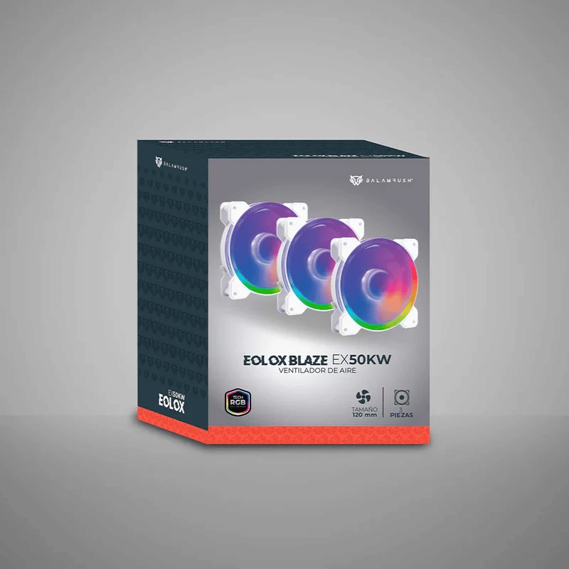 Ventilador Balam Rush Eolox Blaze EX50KW, 3x 120mm, 1500RPM, ARGB, Blanco - Imagen 5