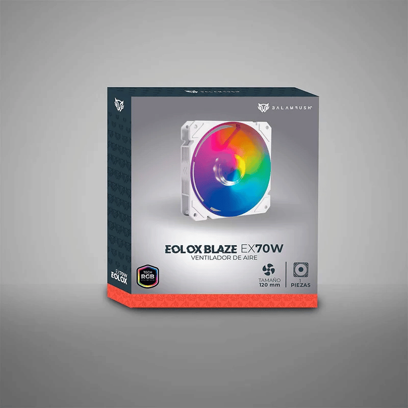 Ventilador Balam Rush Eolox Blaze EX70W, 120mm, 1200RPM, ARGB, Blanco - Imagen 4