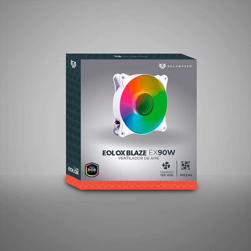 Ventilador Balam Rush Eolox Blaze EX90W, 120mm, 1200RPM, ARGB, Blanco - Imagen 4