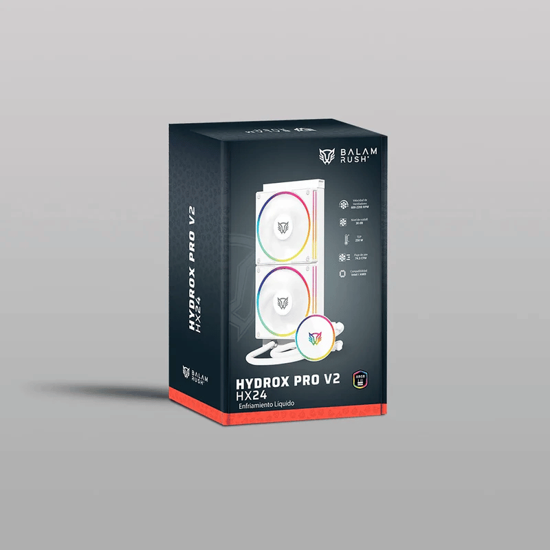 Balam Rush Hydrox Pro V2 HX24 Enfriamiento Líquido para CPU, 2x 120mm, hasta 2200RPM, Blanco - Imagen 9