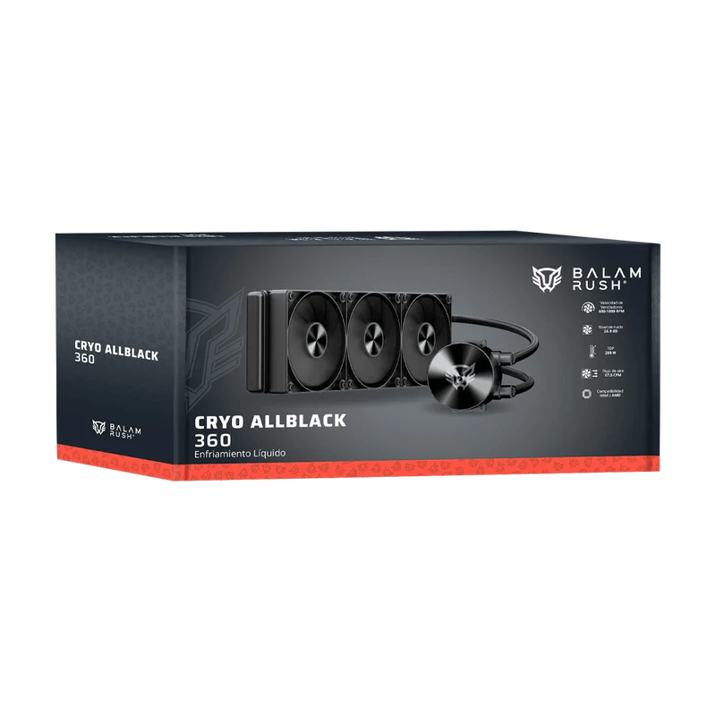 Balam Rush Cryo Allblack Enfriamiento Líquido para CPU, 3x 120mm, hasta 1800RPM, Negro - Imagen 6