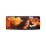 Mousepad Naceb Wizard XL, 80 x 30cm, Grosor 4mm, Negro/Naranja