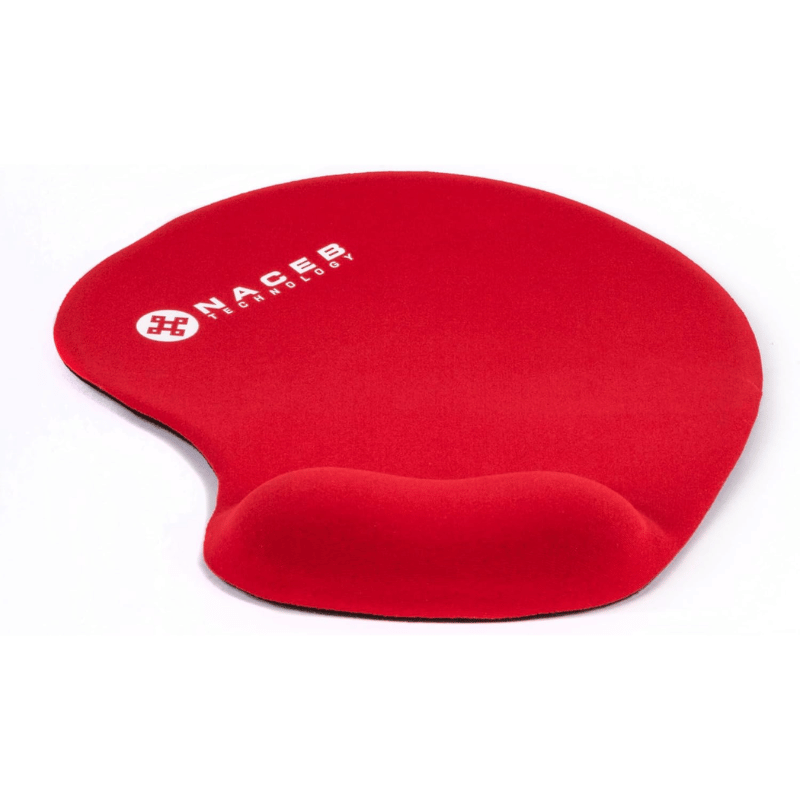 Mousepad Naceb con Descansa Muñecas de Gel NA-549RO, Rojo
