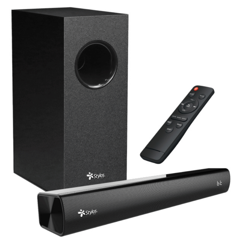 Stylos Barra de Sonido con Subwoofer STAB210B, Bluetooth, Alámbrico, 2.1 Canales, 40W RMS