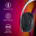 Techzone Audífonos con Micrófono TZDJ01, Bluetooth, Inalámbrico, 3.5mm, Negro - Imagen 4