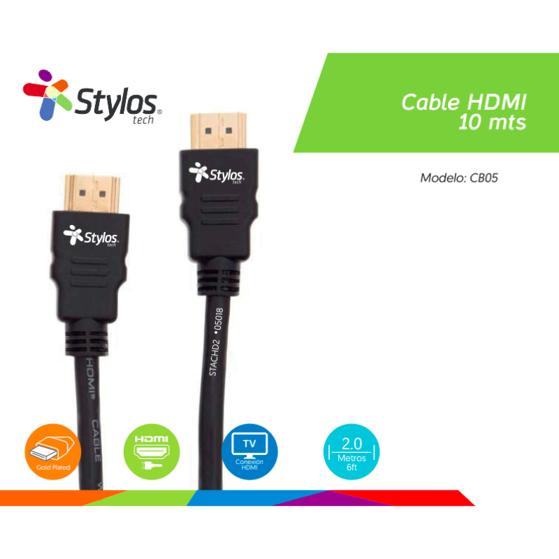Cable HDMI 10Mts Stylos. STACGD12905018 - Imagen 6