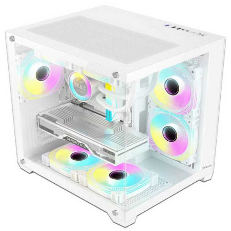 Gabinete Xzeal Panzer II Cubo, Mini-Tower, Micro-ATX, USB 2.0/3.0, sin Fuente, 3 Ventiladores Instalados, Blanco - Imagen 2