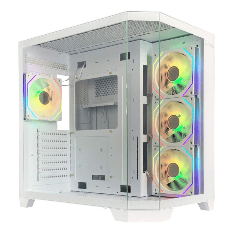 Gabinete Xzeal XZ150, Midi-Tower, ATX/Micro-ATX, USB 3.0, sin Fuente, 4 Ventiladores Instalados, Blanco - Imagen 4