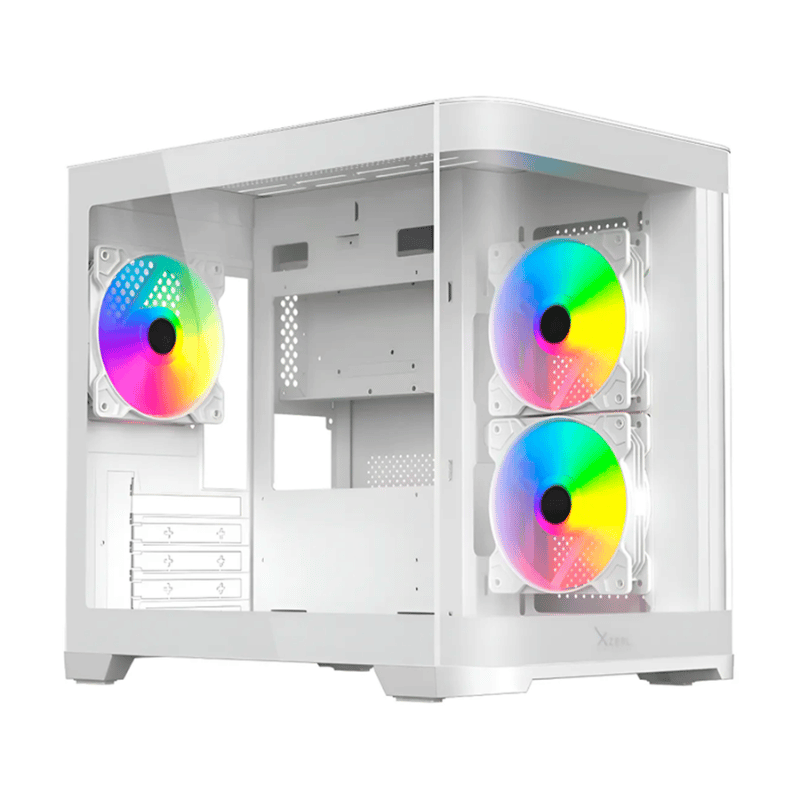 Gabinete Xzeal XZGAMC3W, Midi-Tower, Micro-ATX/Mini-ITX, USB 2.0, sin Fuente, 3 Ventiladores Instalados, Blanco