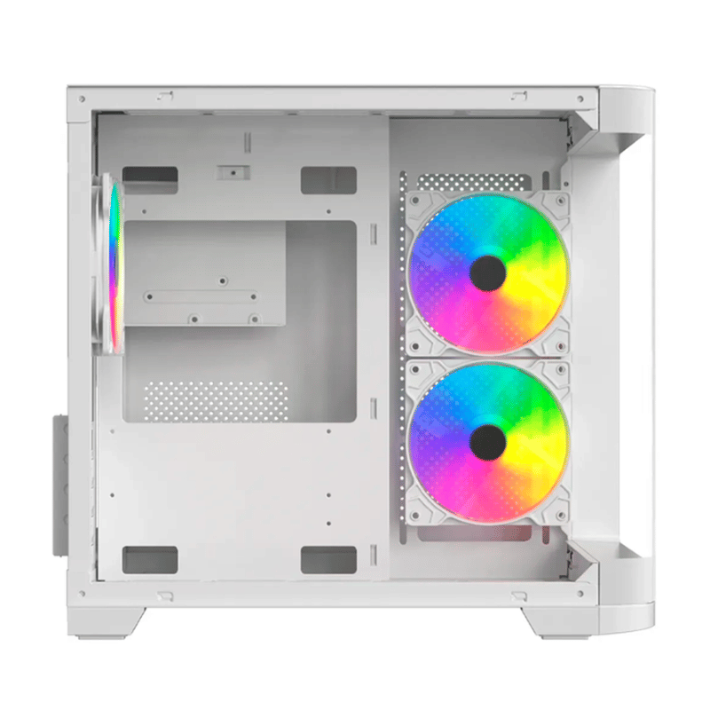 Gabinete Xzeal XZGAMC3W, Midi-Tower, Micro-ATX/Mini-ITX, USB 2.0, sin Fuente, 3 Ventiladores Instalados, Blanco - Imagen 2