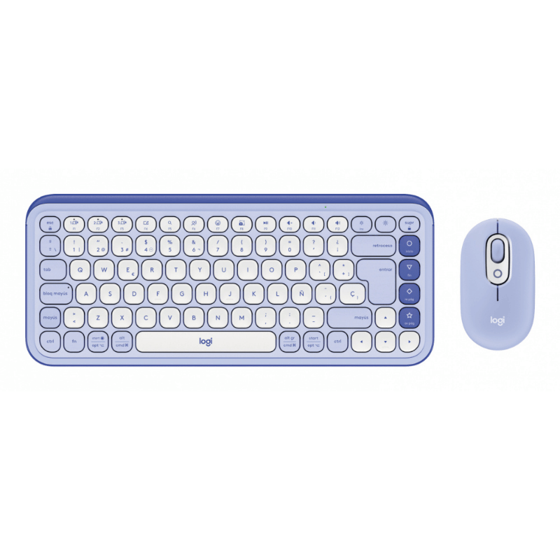 Kit de Teclado y Mouse Logitech POP Icon Combo, Inalámbrico, Bluetooth, Morado, Español